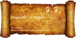 Hegedűs Huba névjegykártya