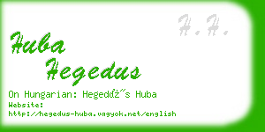 huba hegedus business card